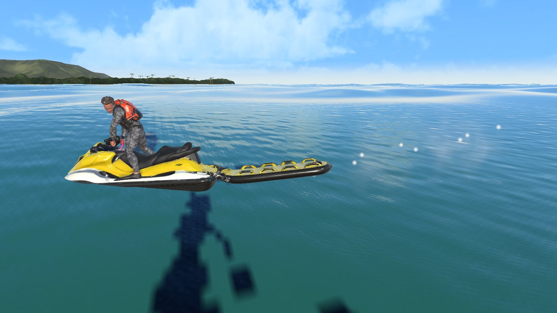 Personal watercraft crossing a Voyager route